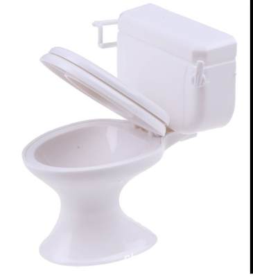 2 Pure White doll toilet toy accessories bathroom scene decoration flip toilet 14g