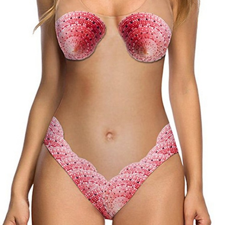 Yilin 2023 New Bikini European and American Single Sexy Skin One-Piece Printed Swimsuit Bikini