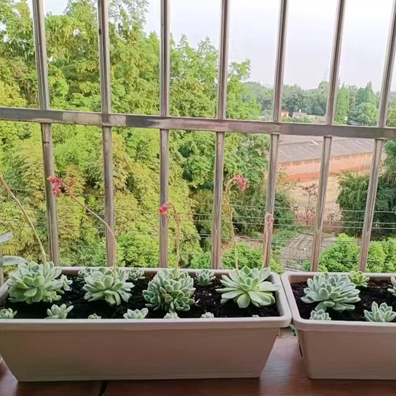 Balcony Vegetable Planting Basin Vegetable Planting Artifact Household Balcony Vegetable Rectangular Plastic Long Flower Pot Trough Potted Planting Basin