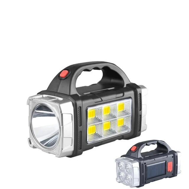 cross-border multifunctional searchlight portable outdoor lighting cob solar led strong light flashlight portable lamp