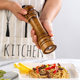 Japanese Pepper Grinder Set Household Solid Wood Antique Manual Grinding Sea Salt Grain Black Pepper Grinding Bottle