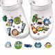Rick and Morty Cartoon Cute Hole Shoes Shoes Flower Decorative Buckle PVC Soft Glue Funny Anime Garden Shoes Shoe Buckle