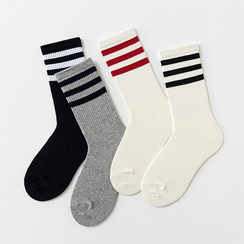SUPRSOX early spring new socks men's personality simple striped mid-barrel sports socks European and American three-bar fashionable socks
