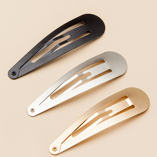 Thickened water drop BB clip metal oval hairpin gold and silver black diy headwear accessories handmade material hair clip wholesale