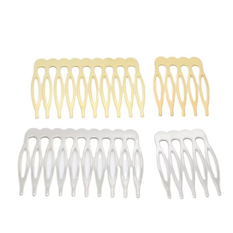Korean antique style bride gold and silver 5/8/10 tooth iron piece comb DIY handmade hair comb hairpin headwear accessories