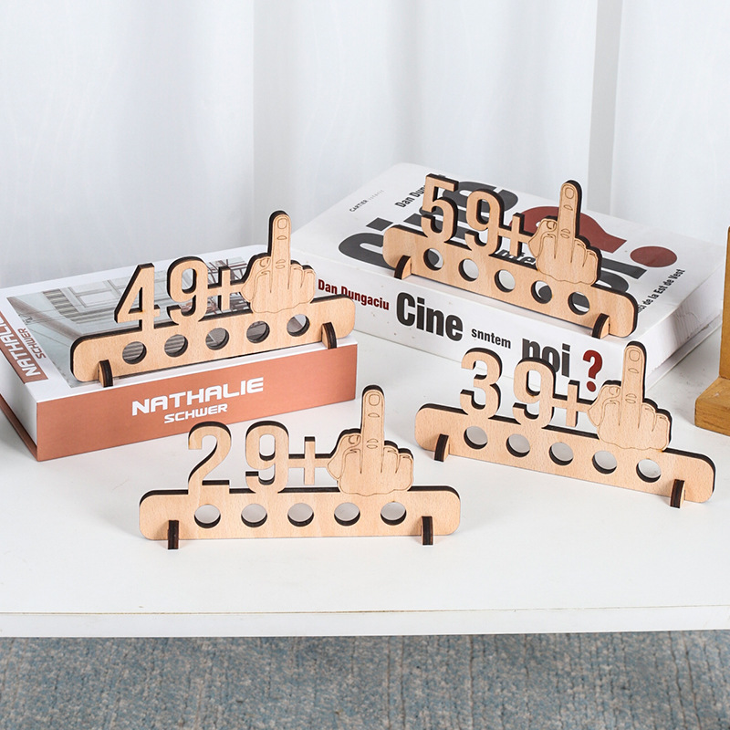 Cross-border in stock Beech Birthday Money Gift Wood personalized Birthday Gift wooden wallet decoration