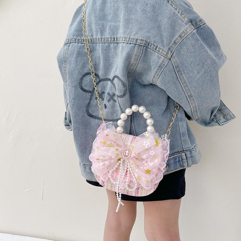 2024 New Aisha children's messenger bag girls' bag fashion little girl princess shoulder bag baby handbag