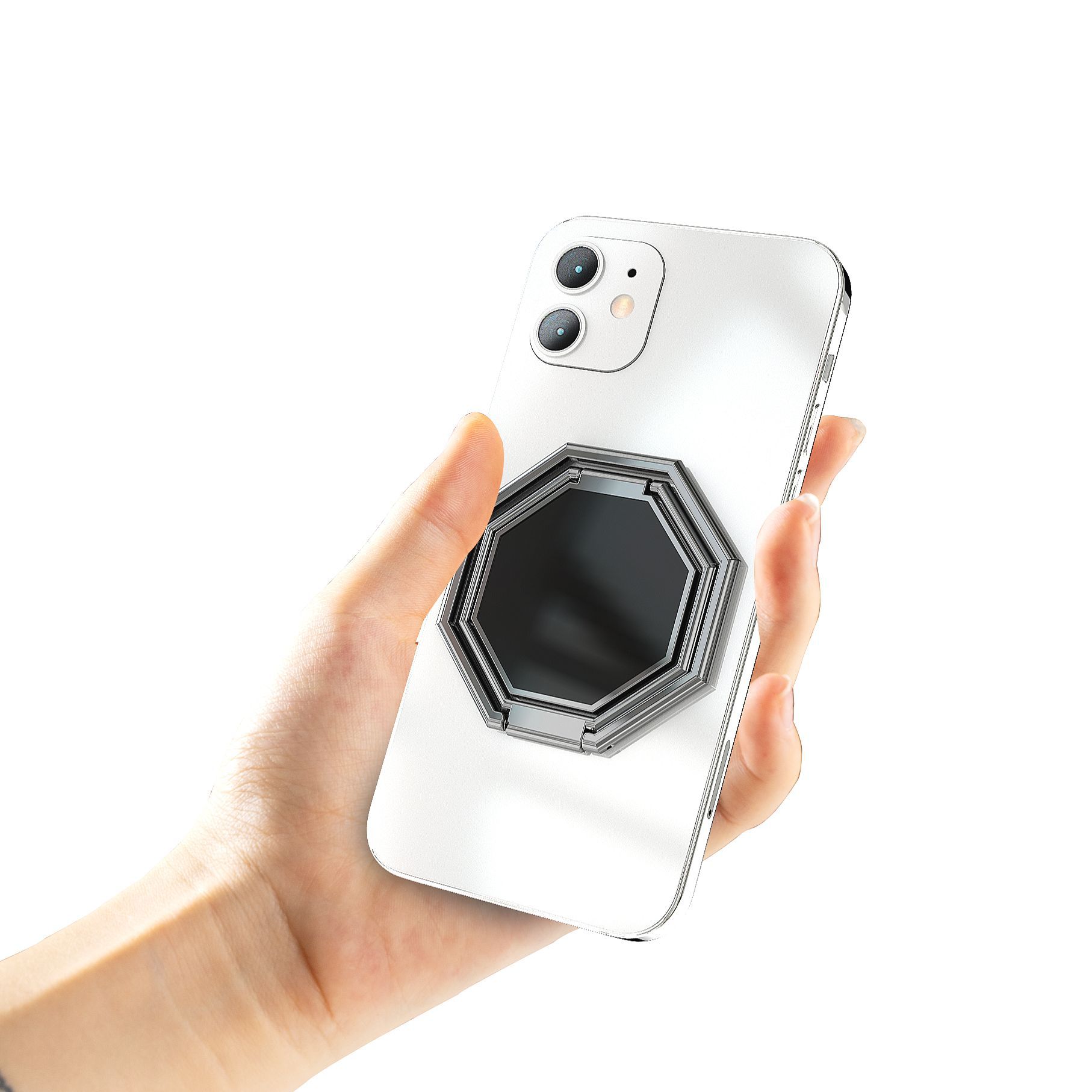 Creative mobile phone ring buckle lazy desktop magnetic suction rotating multifunctional metal folding navigation car mobile phone holder