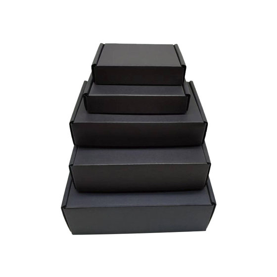 Cross-Border Black Airplane Box, Three-Layer Black Corrugated Logo Customized Clothing Intimates Logistics Express Carton