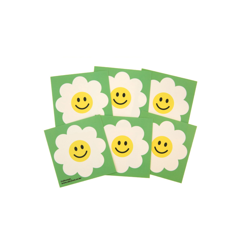 A0 Korean Cute Bear Daisy Tulip Love Smiley ins Cartoon Hand Account Decorative Expression Sealing Sticker