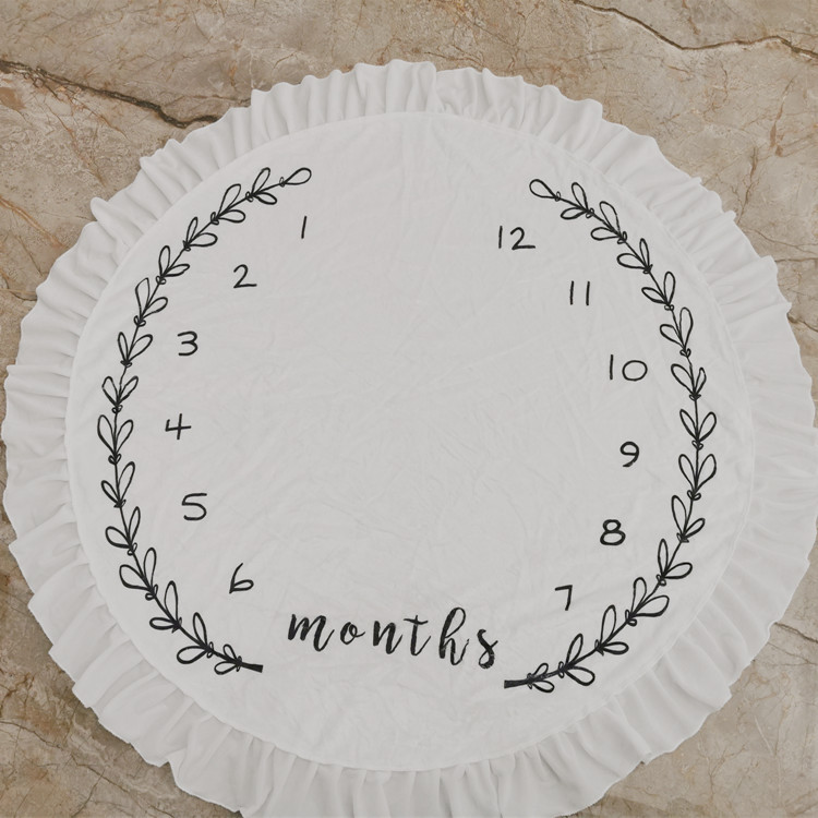Baby Miles Ruffled Flannel Blanket milestone Photography Children's Blanket Baby Creative Background Blanket Foreign Trade