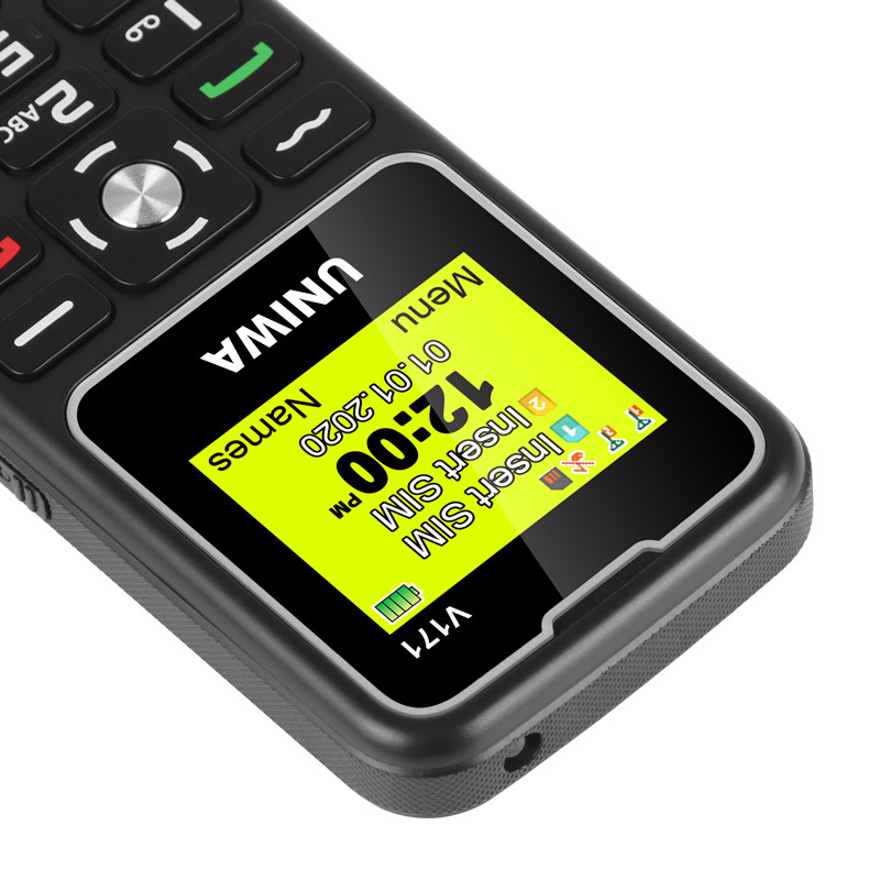 Foreign trade in stock straight plate button function mobile phone 1.77 inches long standby support SOS one-key call for help for the elderly machine