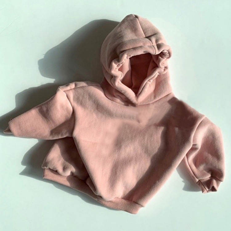 Autumn and Winter Ins Korean Style Children's Wear New Boys and Girls Han Fan Hooded Comfortable fleece-lined Warm Loose Casual Sweat 3