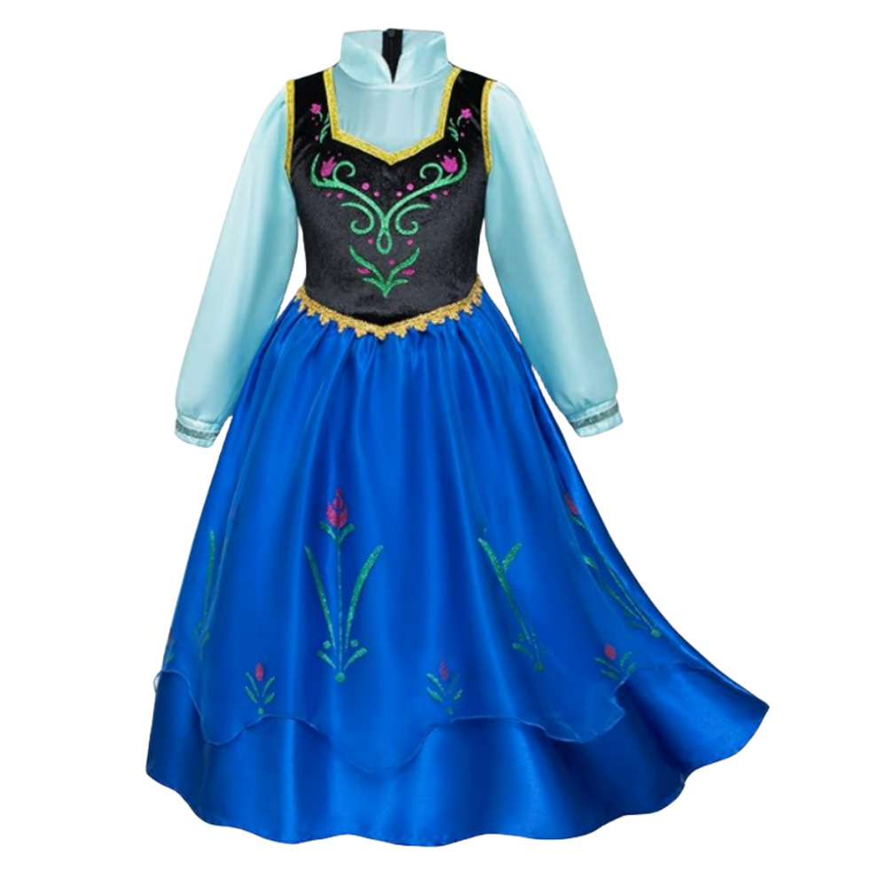 Frozen Foreign Trade children's clothing dress + shawl Anna princess dress cos clothing girls' birthday dress