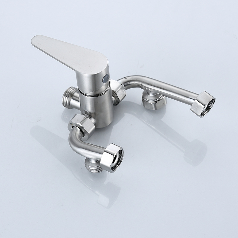 304 stainless steel electric water heater mixing valve Wall U-shaped valve three-way cold and hot water shower surface-mounted mixing valve