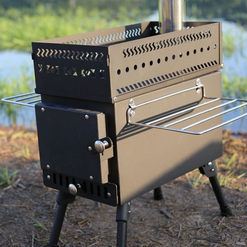 Tent sauna stove folding stainless steel firewood heating stove outdoor sweat steaming sauna box heating humidifier stone basket