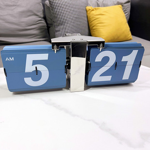 Household Simple European Style Living Room Large Wall Clock Light Luxury Minimalist Red Book Desktop Pendulum Clock Trembling Distinctive Page Flip Clock