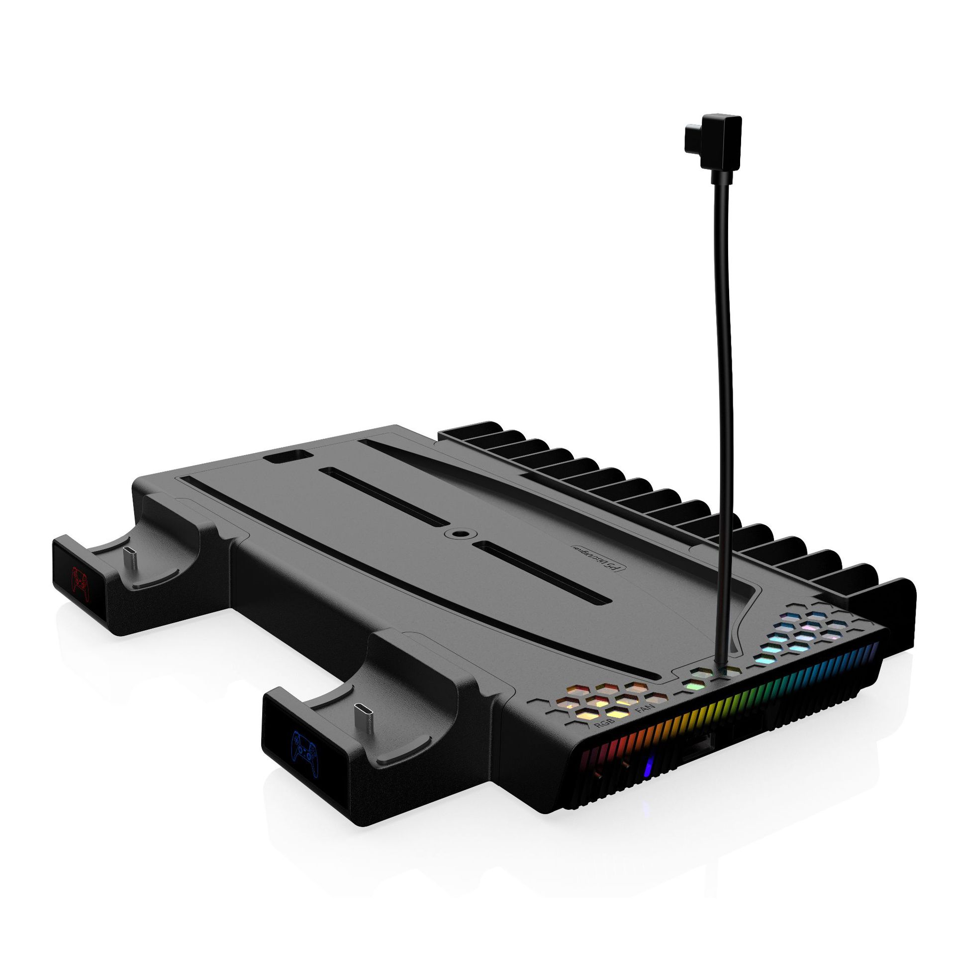 PS5Slim multi-function bracket base PS5 handle double-seat charger with earphone storage rack bracket accessories DZ505