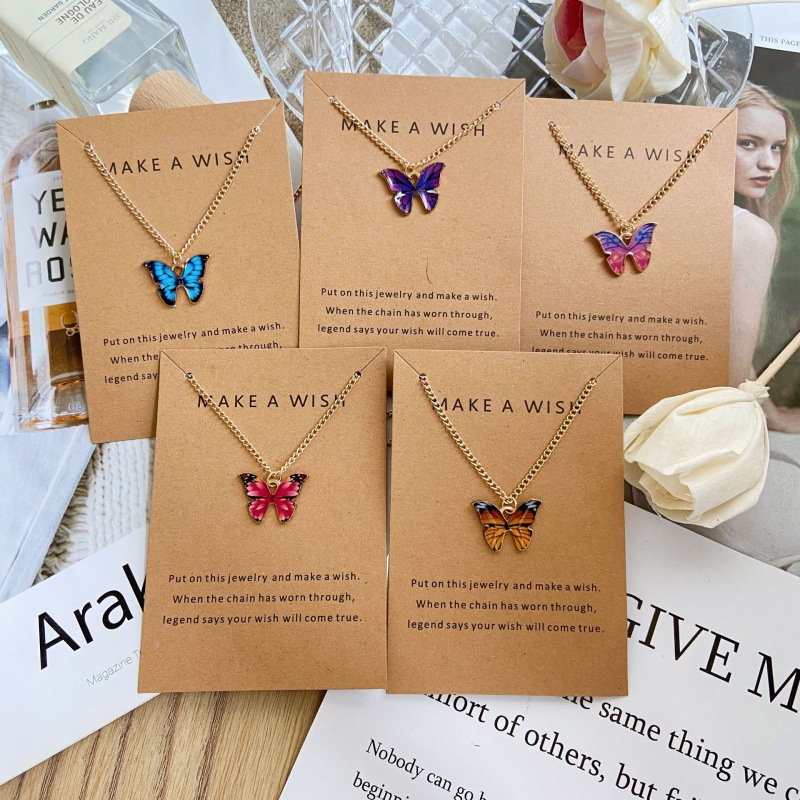 Bohemian alloy butterfly pendant necklace AliExpress pendant set clavicle chain necklace