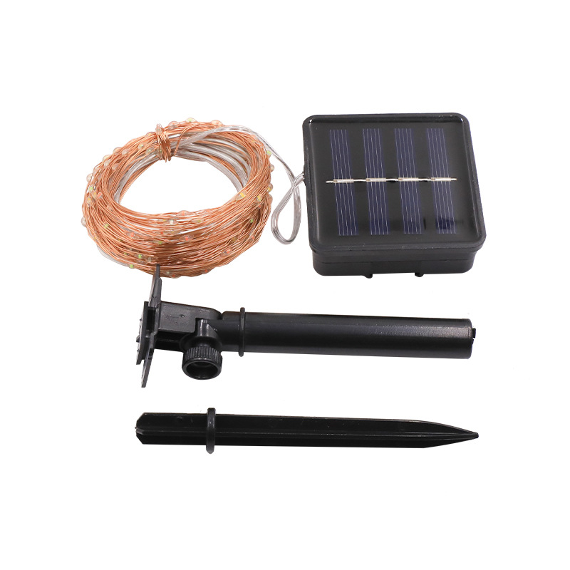 Led copper wire lamp outdoor solar light string courtyard waterproof baby's paddles Christmas decoration atmosphere small colored lights wholesale
