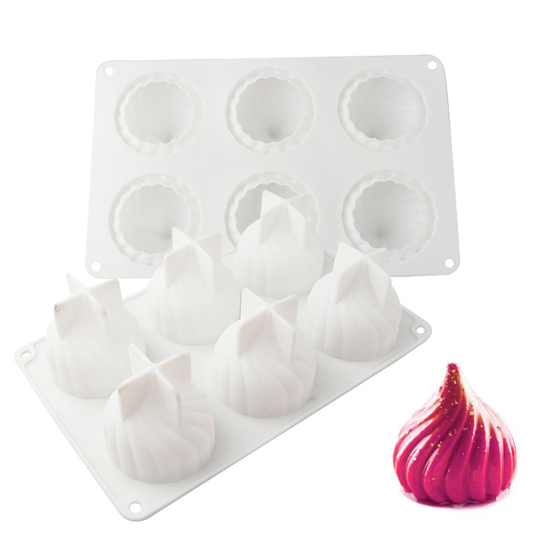 6-piece 15-piece cyclone mousse cake mold French dessert onion head steamed stuffed bun silicone mold chocolate baking