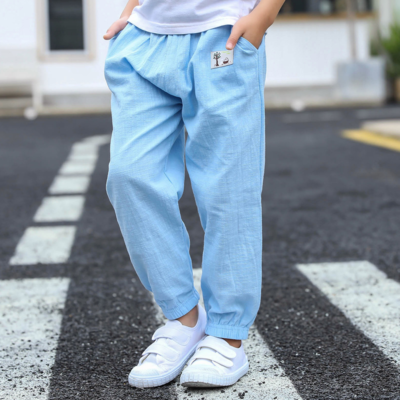 Children's Pants Spring and Summer Thin Children's Loose Leisure Sports Anti-mosquito Pants Children's Pocket Outer Wear Long Pants Wholesale
