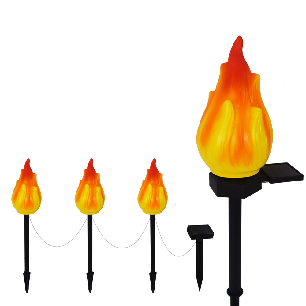 New Solar Outdoor Garden Light Plastic Flame to Insert Atmosphere Range Camping Light Decorative Landscape
