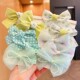 TFQ013-3# green solid color floral hair ring 10-piece set