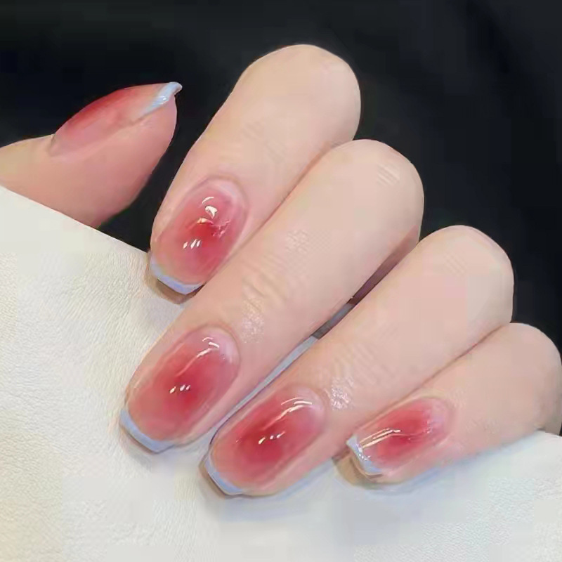 Pure want ice transparent color wear armor 24 boxed factory direct fake nails finished wholesale small fragrant wind nail nail tablets
