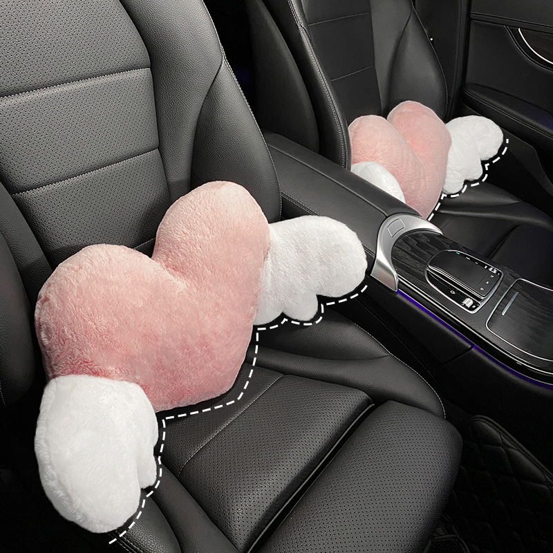 Love pillow car headrest lumbar support female neck pillow creative cute plush pillow car seat interior accessories
