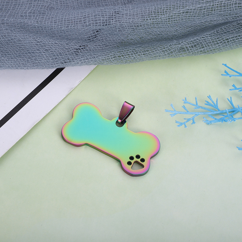 Cross-border stainless steel pet dog brand titanium steel dog identity plate metal pet nameplate anti-lost laser plate wholesale