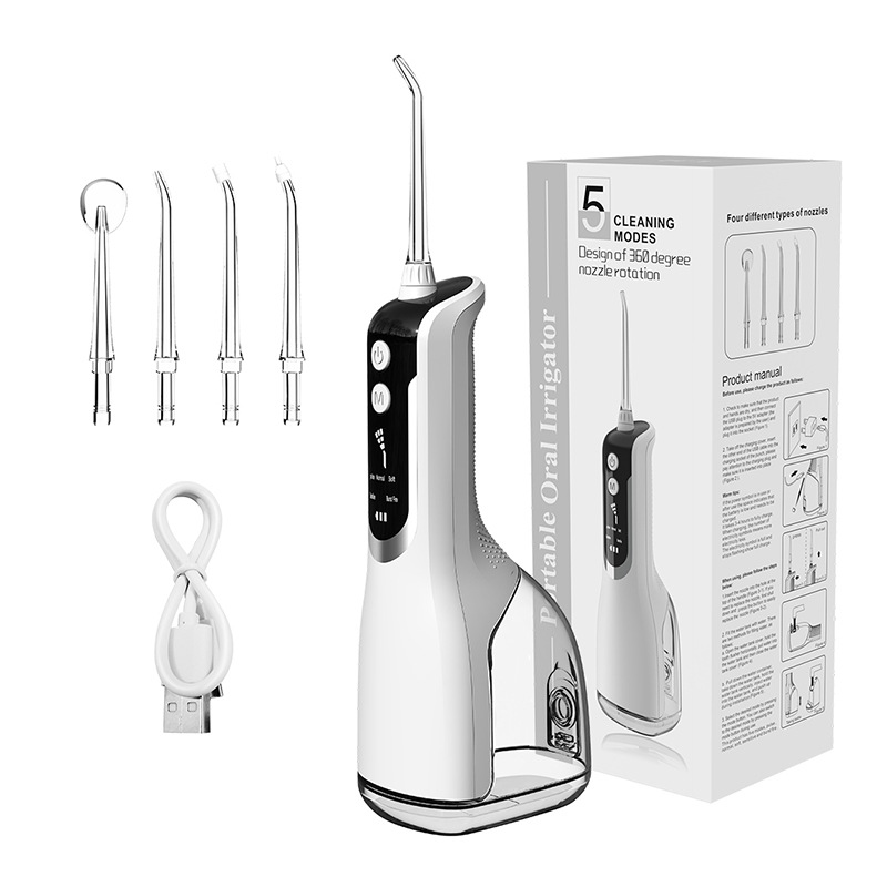 Cross-border household dental irrigator high frequency pulse oral care water dental floss cleaning cleaning large water tank portable dental instrument