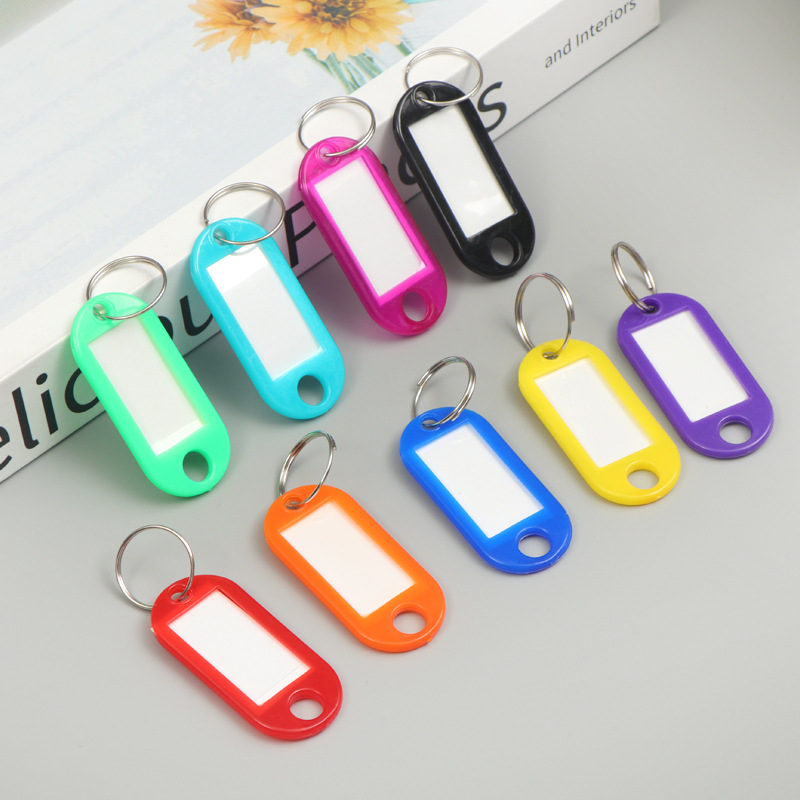 Color plastic PP key tag key chain tag luggage tag tag Category card candy color mark