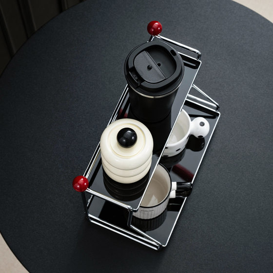Double-ball Middle-style Iron Desktop Water Cup Storage Rack Table Bedroom Bathroom Kitchen Acrylic Storage Rack