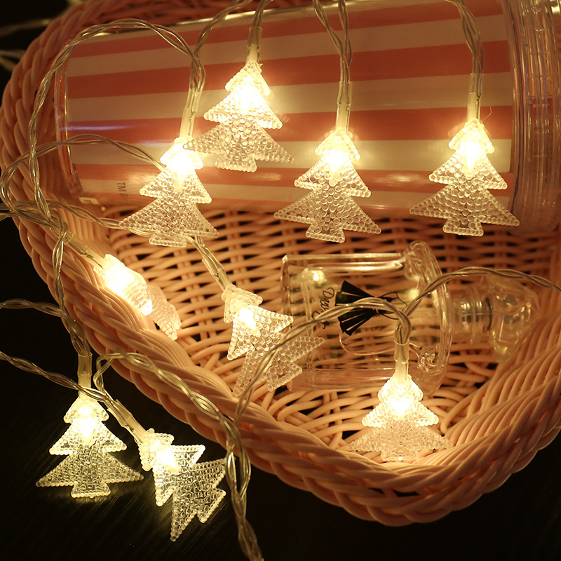 Small Christmas tree lights decorative lamp string battery box string Christmas holiday lights string outdoor LED lights