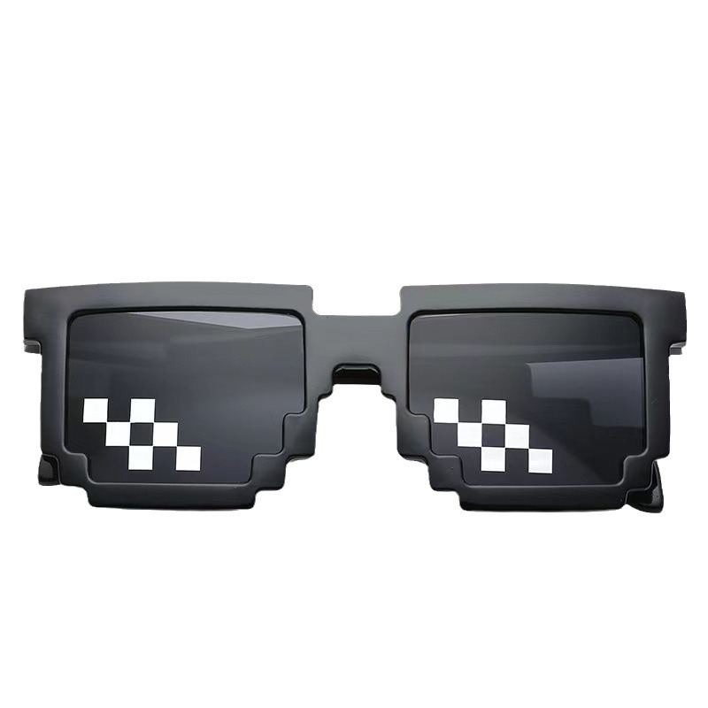 New code mosaic glasses two-dimensional TikTok live sunglasses Internet celebrity props pixel personalized sunglasses