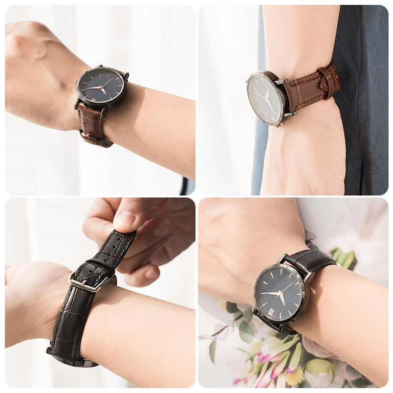 Leather strap spot wholesale watch strap men and women cowhide color bamboo pattern watch accessories a generation of hair