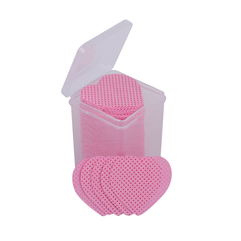 Factory wholesale heart-shaped grafting eyelash glue cleaning cloth magic wipe nail removal cotton piece glue bottle mouth cleaning cotton piece