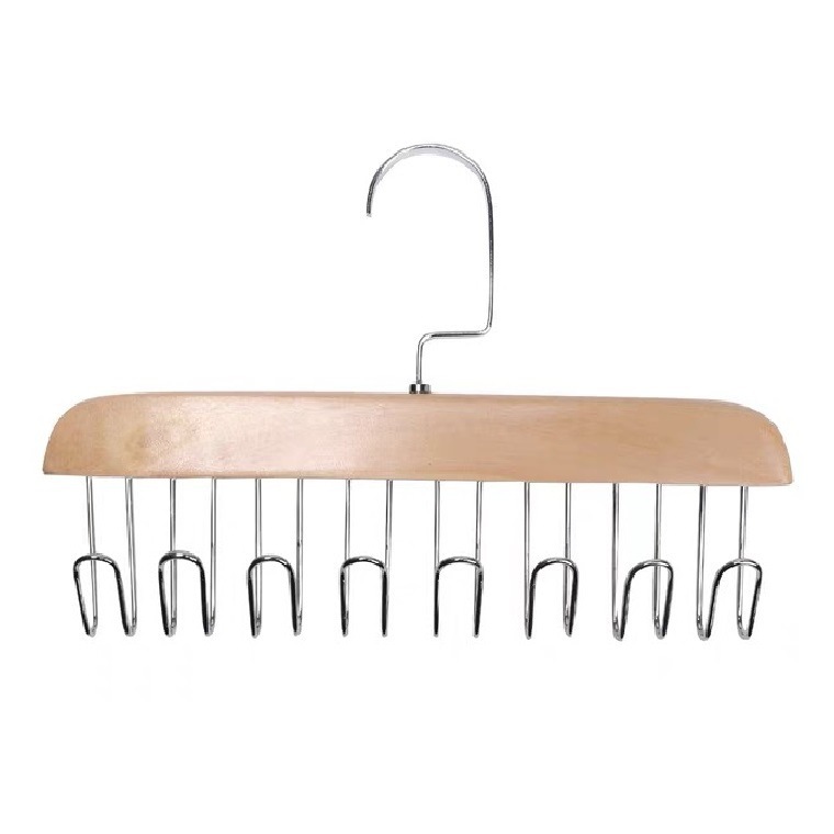 Solid Wood 8-hook hangers, summer underwear sling storage artifact, multi-hook clothing vest storage rack, cross-border