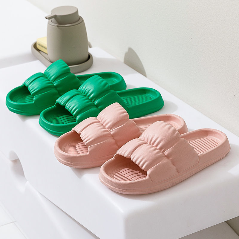 Slip-on slippers for women Summer home non-slip bathroom Bath couple thick bottom home home men's sandals summer outdoor wear