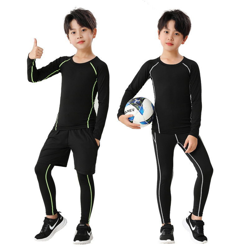 Children's Tight Clothes Training Clothing Set Fitness Boys' Sportswear Fitness Base Shirt Quick-drying Girls Primary and Secondary School Students