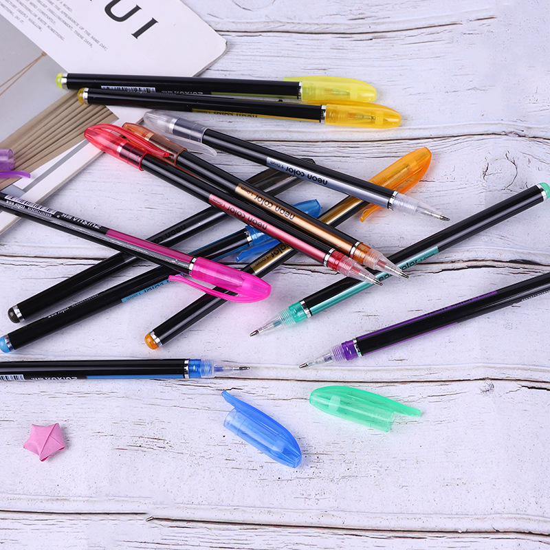 Creative Boxed 12 Color Glitter Pen Student Marking Highlighter Children's DIY Graffiti Pen Pastel Hand Account Pen Set