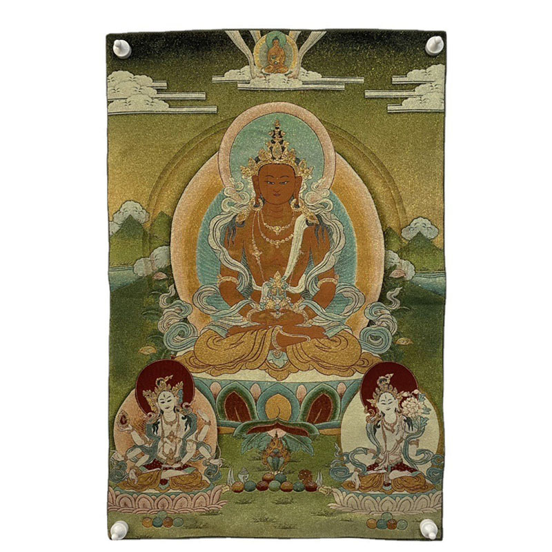 A generation of embroidery Thangka painting core antique nostalgic figure portrait embroidery Thangka porch living room decoration hanging