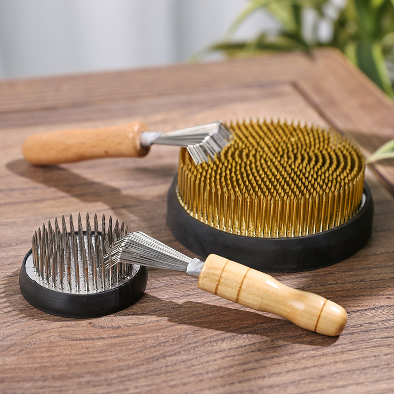 Flower arrangement tool Japanese-style Jianshan cleaning rake residue dead leaf cleaner steel wire rake large correction auxiliary maintenance tool