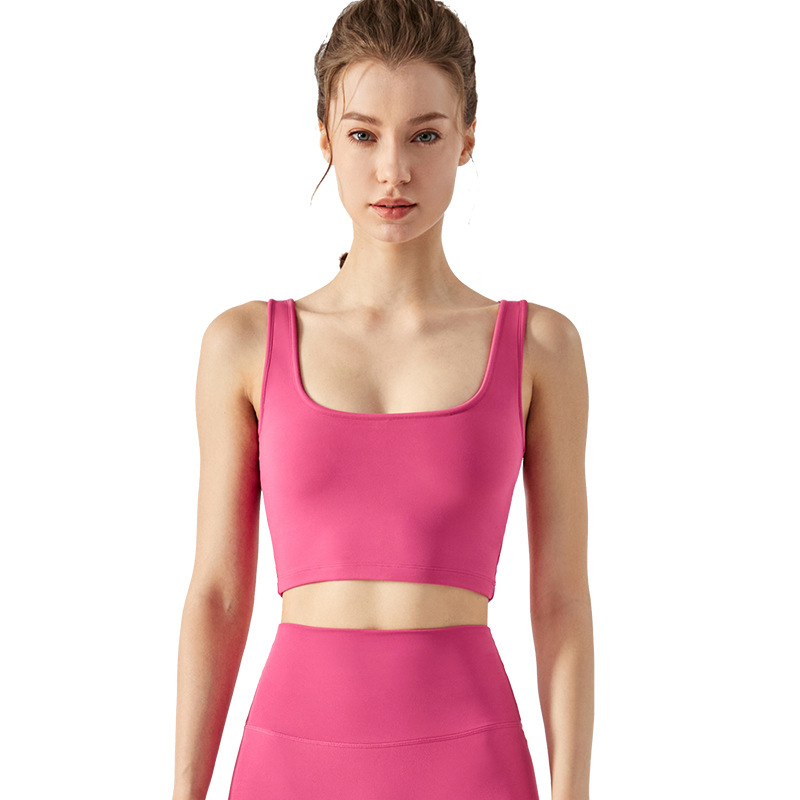 New cross-border sports underwear women's collar beautiful back top wholesale running fitness vest with chest pad yoga bra