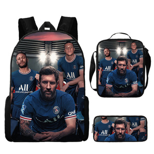 Soccer Star Messi Peripheral Backpack Schoolbag Polyester Children's Backpack Football Printed Backpack Satchel