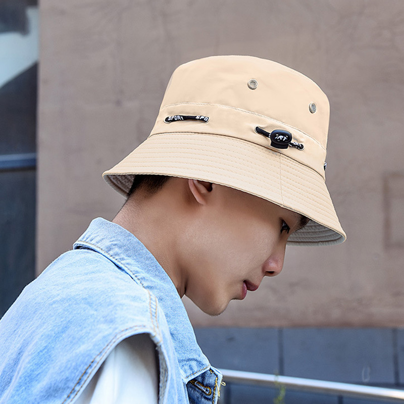 Summer men's fisherman hat female sun hat outdoor fishing hat drawstring sun hat basin hat mountaineering hat team hat