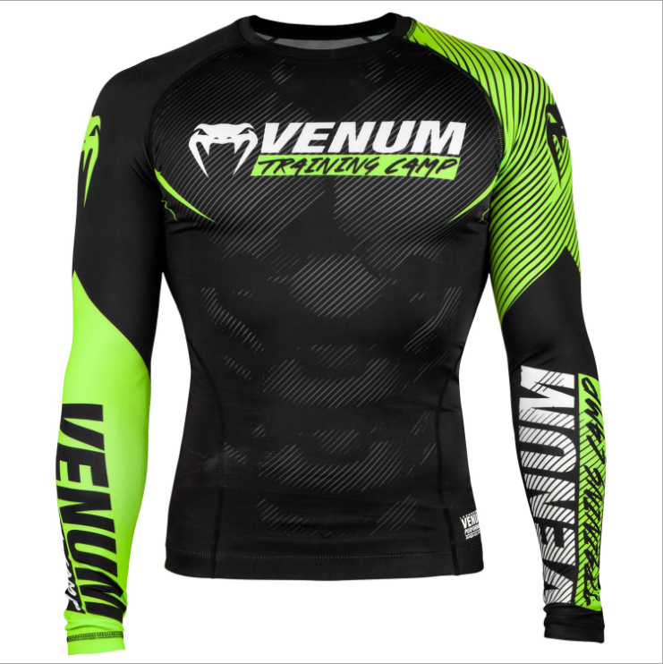 Boxing suit Muay Thai tight long sleeve fitness training fighting running fighting T-shirt martial arts sportswear venom top