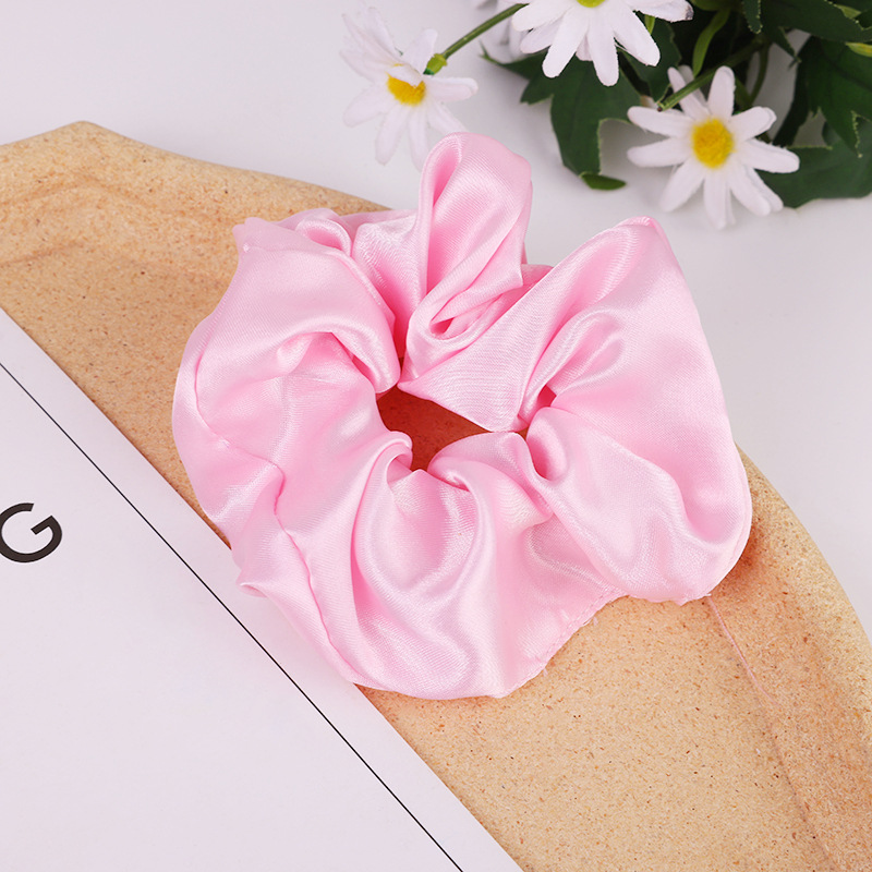 Cross-border hot selling solid color hair ring large satin large intestine cloth ring European and American hair accessories multi-color head rope rubber band factory direct sales