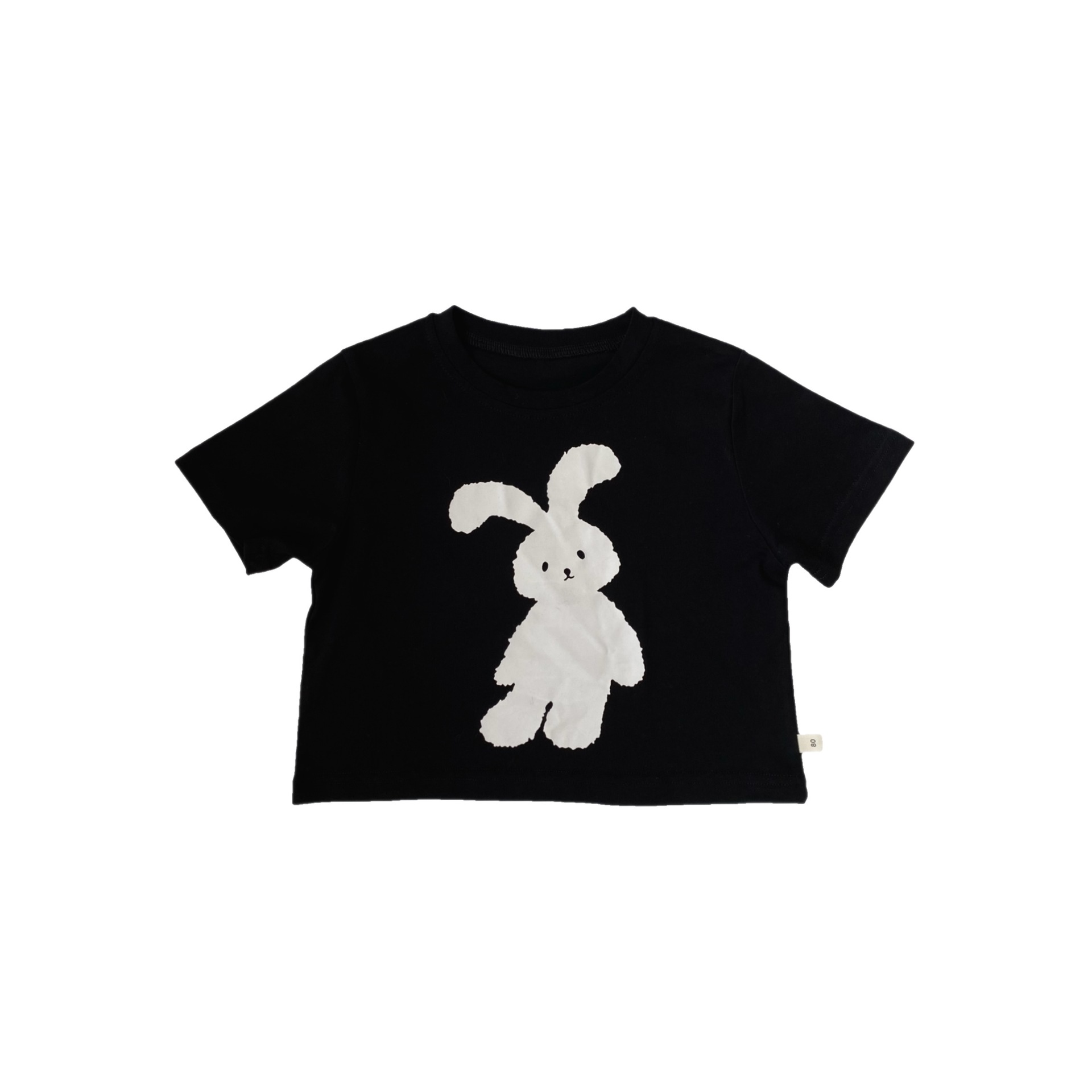 GL-kids Korean style summer new children's Rabbit printed short-sleeved T-shirt boys and girls casual washed cartoon T fashion